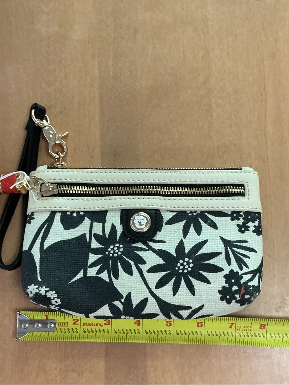 Spartina 449 Daufuskie Island Floral Wristlet Wallet Linen Leather EUC